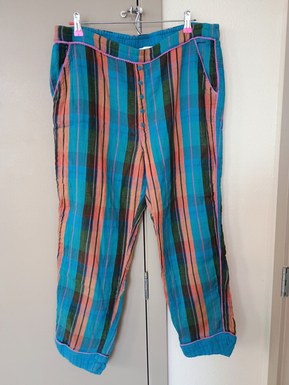 Sundance Truly Tartan Plaid Flannel Pajama Pants boho 90s vintage style vibrant